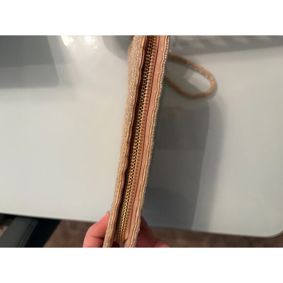 Anthropologie Gold Beaded Zodiac Pisces Clutch Wristlet NEW - Picture 3 of 4